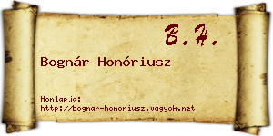 Bognár Honóriusz névjegykártya